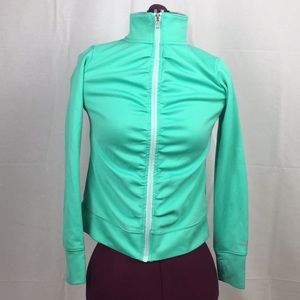 Green Zip Up Sports Sweater